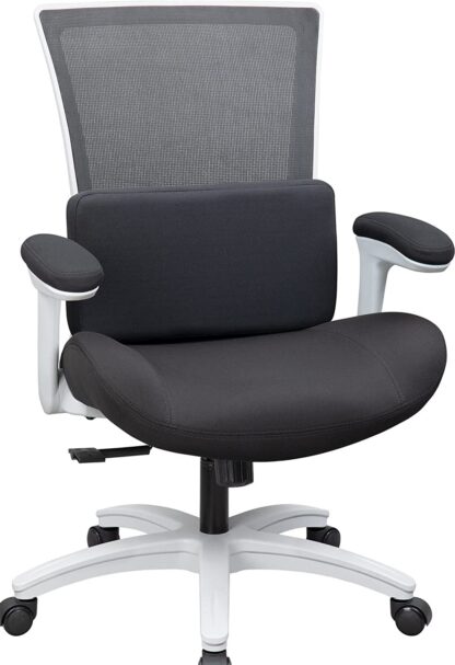 Grey Frame Black Fabric Big and Tall  Office Computer Desk Chair