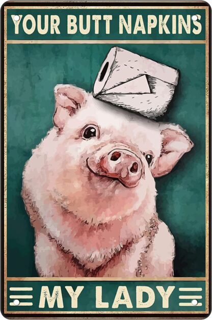 8x12 inch Pig Decor Farmhouse Bathroom Decor Gothic Decor