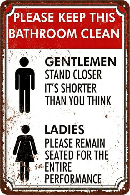 8x12 inch Bathroom Vintage Tin Signs - Home Restroom Funny