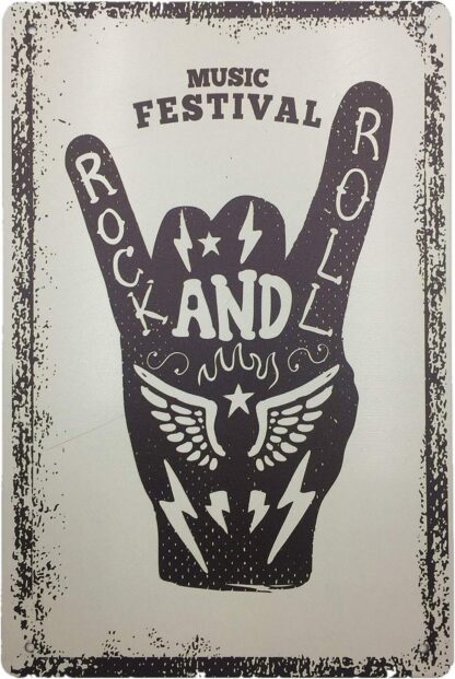 8x12 inch Metal Vintage Tin Sign -Rock Festival for Movie House