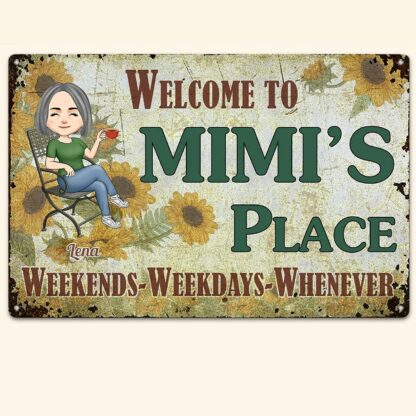 8x12 inch Welcome To Mimi's, Grandma Place Metal Sign Mother's day Gift