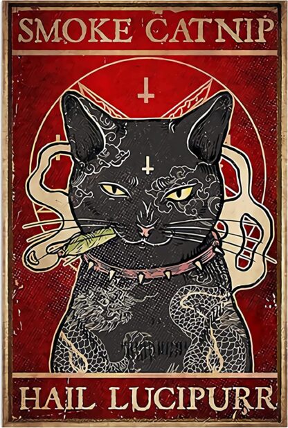 8x12 inch Vintage Tin Sign Cat Lover Gift Funny Cat Metal Poster