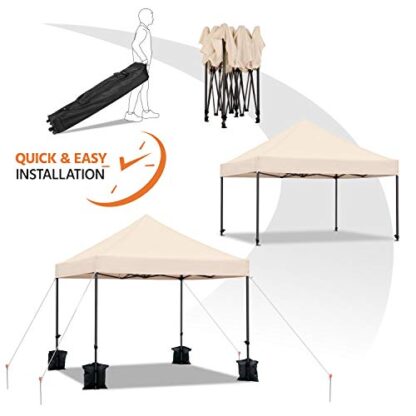 Beige 10x10 Pop up Canopy Tent - Image 2