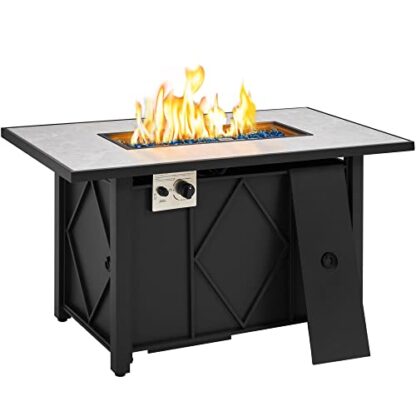 Black 43 inch Outdoor Propane Gas Fire Pit Table 50,000 BTU - Image 10