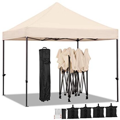 Beige 10x10 Pop up Canopy Tent - Image 9