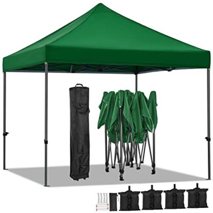 Dark Green 10x10 Pop up Canopy Tent - Image 9