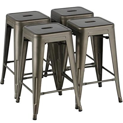 24 Inches 4PCS Metal Bar Stools Kitchen Counter Height Bar Stools - Image 10