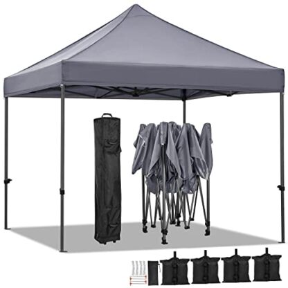 Light Gray 10x10 Pop up Canopy Tent - Image 9