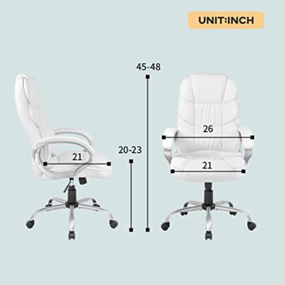 White Office Chair Computer High Back Adjustable Desk Chair - Image 2