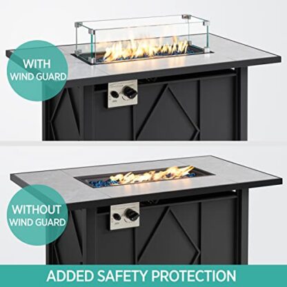 clear Glass Wind Guard for Rectangular Fire Pit Table, 23.5 * 7.5 * 6.5 inch - Image 2