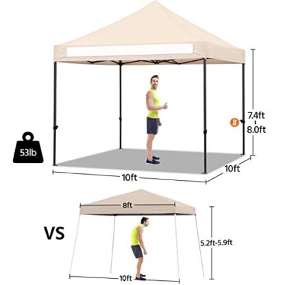 Beige 10x10 Pop up Canopy Tent - Image 7