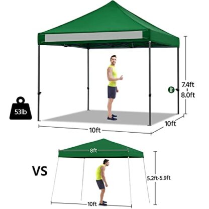 Dark Green 10x10 Pop up Canopy Tent - Image 7