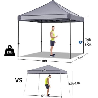 Light Gray 10x10 Pop up Canopy Tent - Image 7