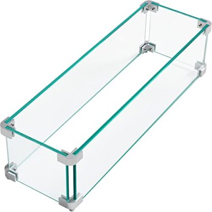 clear Glass Wind Guard for Rectangular Fire Pit Table, 23.5 * 7.5 * 6.5 inch - Image 10