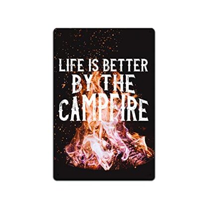 8x12 inch Metal Sign for Camp Fire Bonfire Firepit or Camping