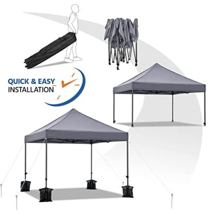 Light Gray 10x10 Pop up Canopy Tent - Image 2