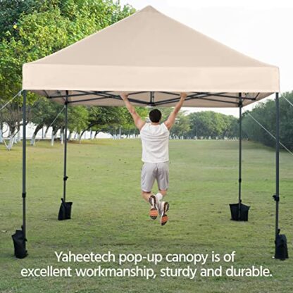 Beige 10x10 Pop up Canopy Tent - Image 6