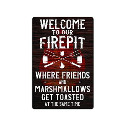 8x12 inch Metal Sign for Camp Fire Bonfire Firepit or Camping