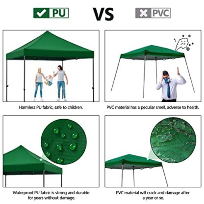 Dark Green 10x10 Pop up Canopy Tent - Image 6