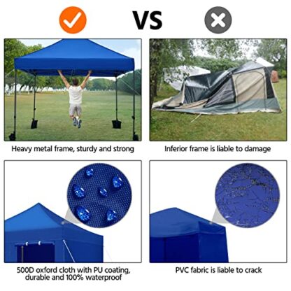 Navy Blue Pop Up Canopy Tent Commercial Instant Canopies - Image 3