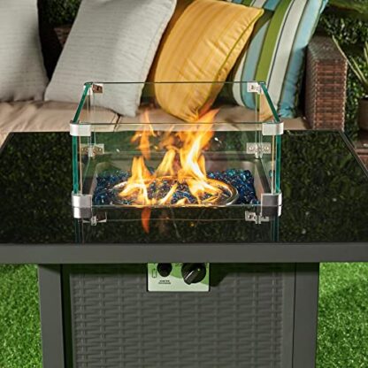 clear Gas Fire Pit Wind Guard for Square Fire Table - Image 2