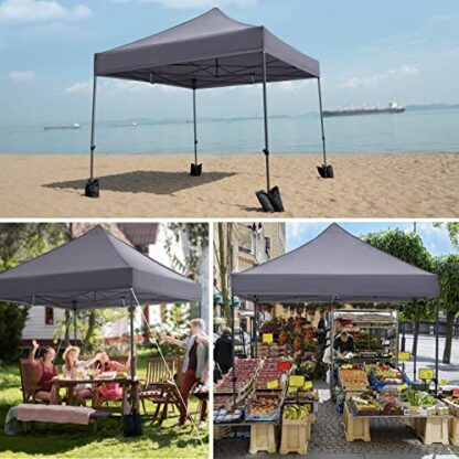 Light Gray 10x10 Pop up Canopy Tent - Image 4