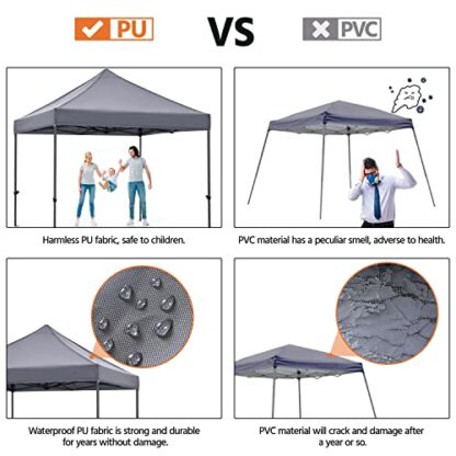 Light Gray 10x10 Pop up Canopy Tent - Image 6