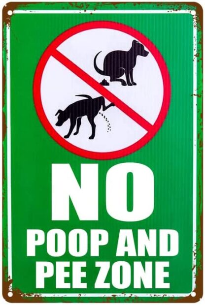 8x12 inch No Poop And Pee Zone Yard Signs With Stakes