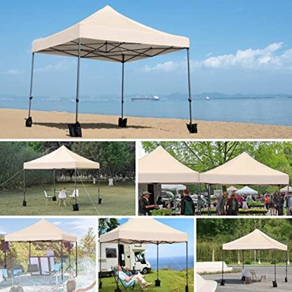 Beige 10x10 Pop up Canopy Tent - Image 4