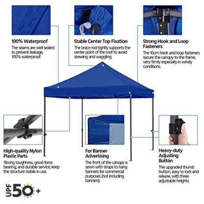 Navy Blue Pop Up Canopy Tent Commercial Instant Canopies - Image 7