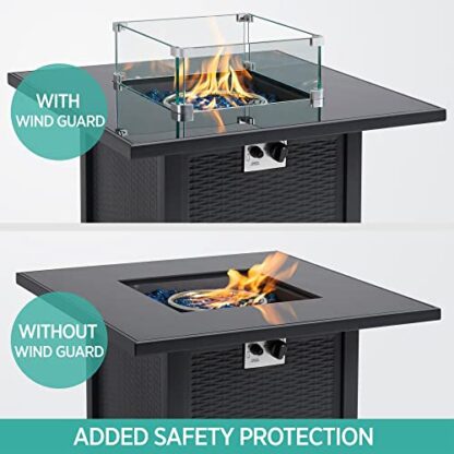 clear Gas Fire Pit Wind Guard for Square Fire Table - Image 3