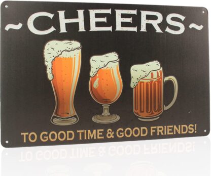 8x12 inch Rustic Retro Bar Signs Cheers to Good Time and Good Friends