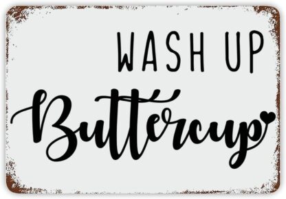 8x12 inch Wash Up Buttercup Metal Tin Sign