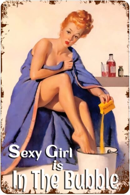 8x12 inch Sexy girl is in the bubble Signs Iron Poster Wall Art