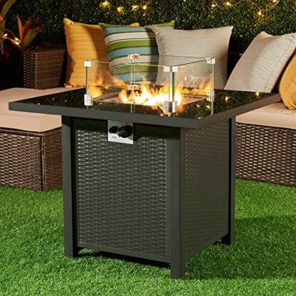 clear Gas Fire Pit Wind Guard for Square Fire Table - Image 8