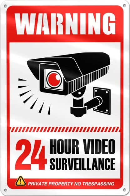 8x12 inch Video Surveillance Sign Poster Cinema Wall