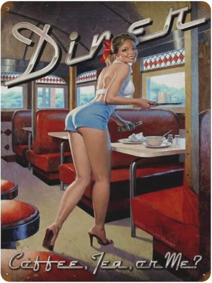 8x12 inch The Waitress Pinup Girl Sexy Girl Pin up Girl Chic Art