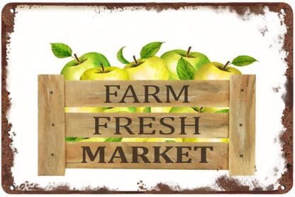 8x12 inch Metal Tin Sign Farm Fresh Market Lemons Kitchen