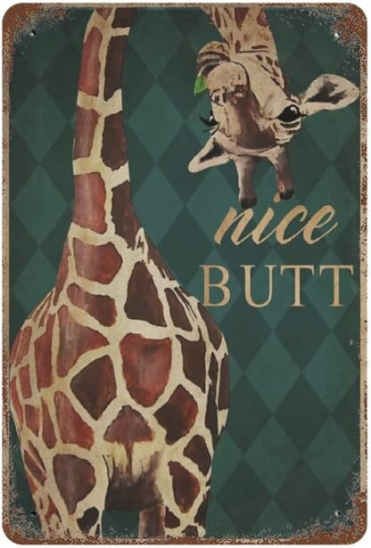 8x12 inch Nice Bu*t Giraffe Vintage Poster Wall Decor