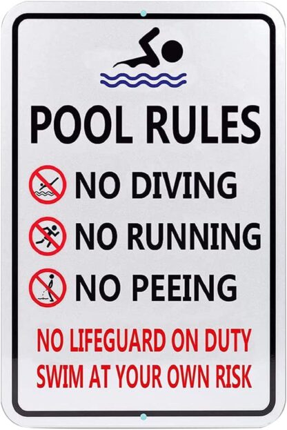 8x12 inch Pool Rules Antique Metal Tin Sign Bar Home Bathroom Pool