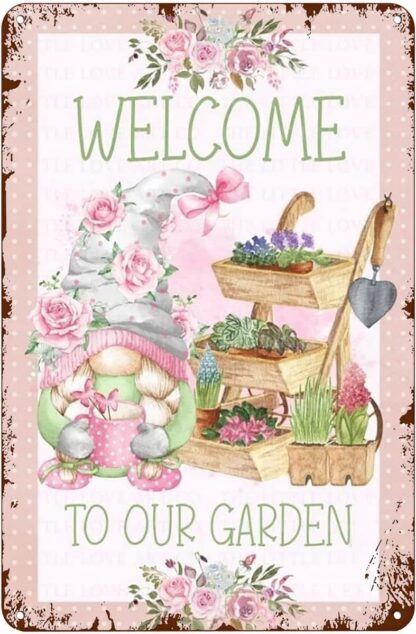 8x12 inch Welcome to Our Garden Antique Creative Tin Sign