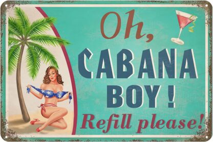 8x12 inch Cabana Boy Metal Sign Vintage Bar Terrace Cabin