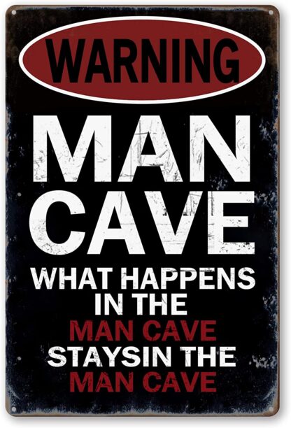 8x12 inch Man Cave Decor Furniture - Vintage Man Cave Tin Metal Sign