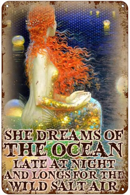 8x12 inch She Dreams of The Ocean Late at Night and Longs