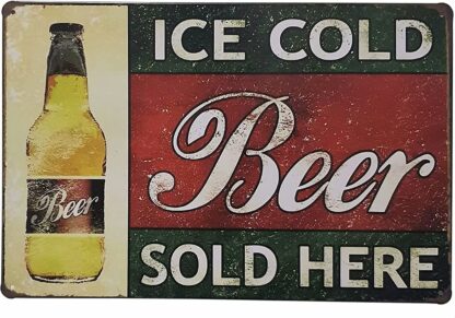 8x12 inch Metal Tin Sign Ice Cold Beer Sold Here Metal Poster