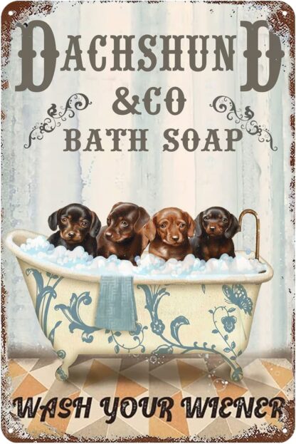 8x12 inch Co. Bath Soap Tin Sign Wash Your Wiener Metal Sign