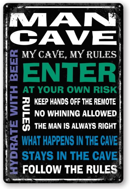 8x12 inch Man Cave Decor Furniture - Vintage Man Cave Tin Metal Sign