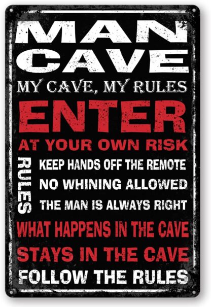 8x12 inch Man Cave Decor Furniture - Vintage Man Cave Tin Metal Sign