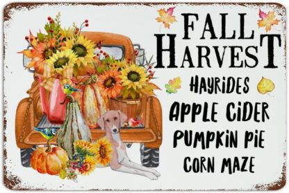 8x12 inch Fall Harvests Metal Sign Decorative Kitchen Garage House