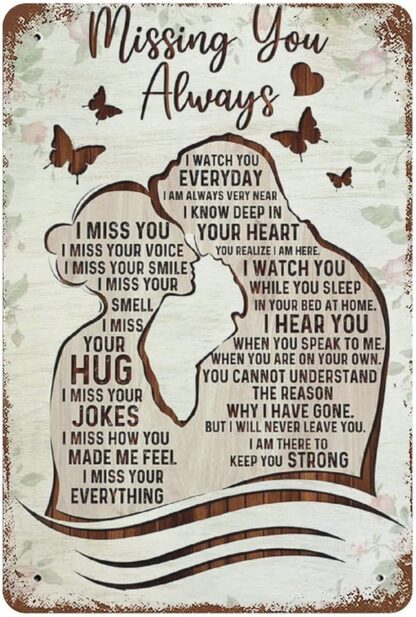 8x12 inch Butterfly He Missing You Always You Vintage Metal Sign